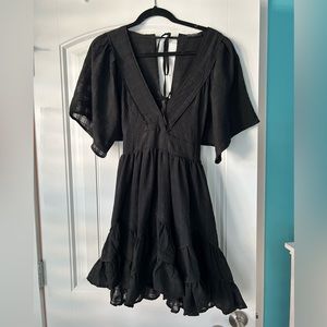 Storia Black Flowy Ruffle Dress S